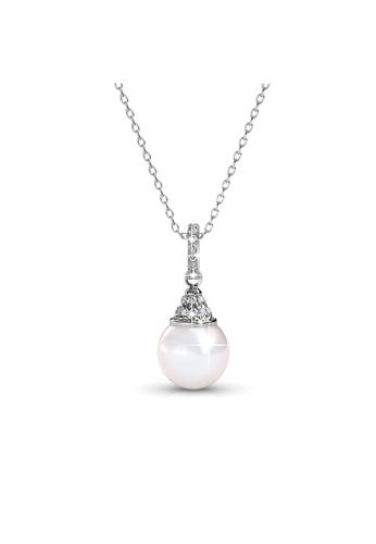 Her Jewellery silver Happy Pearl Pendant -  Made with premium grade crystals from Austria HE210AC12HUHSG_1