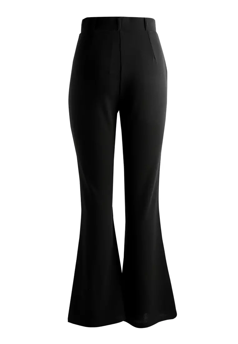 Black Flared Cut Trousers
