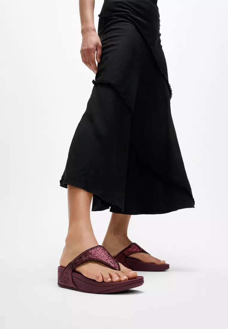 Lulu Crinkled-shimmer Toe-post Sandals