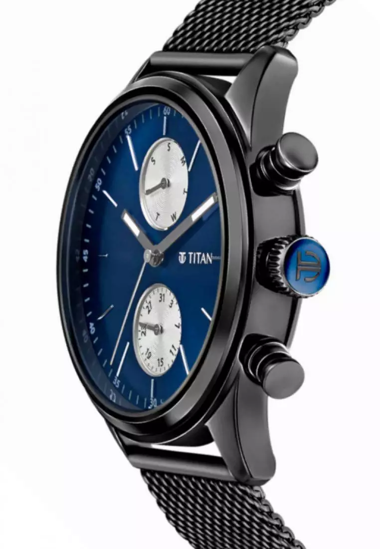 Titan Elmnt Black Stainless Steel Watch For Men TTN1805NM03