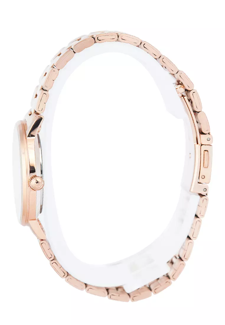 Alexandre Christie Classic Slim Jam Tangan Analog Wanita Rosegold White Dial Stainless Steel - 8694LDBRGSL