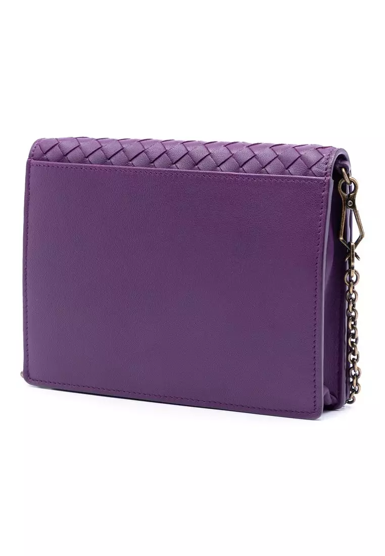 Pre-Loved Bottega Veneta Nappa Intrecciato Wallet On Chain
