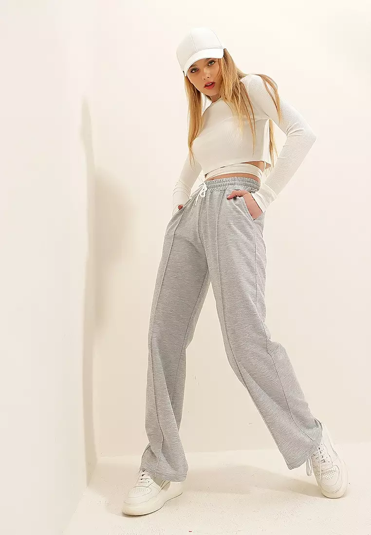 Grey Wide Leg Jogger