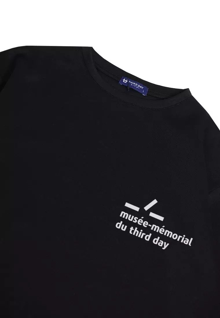 MTQ55 kaos oversize hitam bahan tebal scuba musee thirdday pria distro hitam