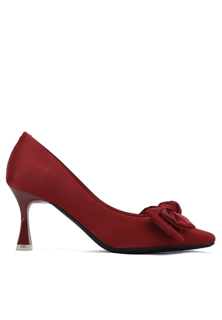 7CM Bow Square Toe Satin Pumps XJ166-28