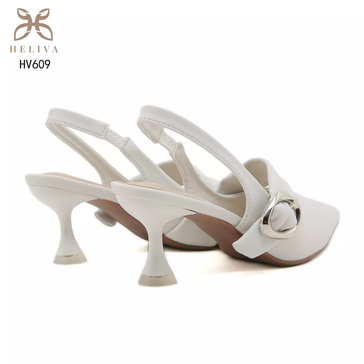 HELIVA LORELIA 6cm Slingback Heels Minimal Buckle Accent & Refined Pointed Toe HV609