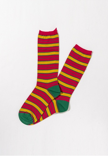 MARNI red and yellow and multi Stocking-Stitched Sock 43176AA491C488GS_1