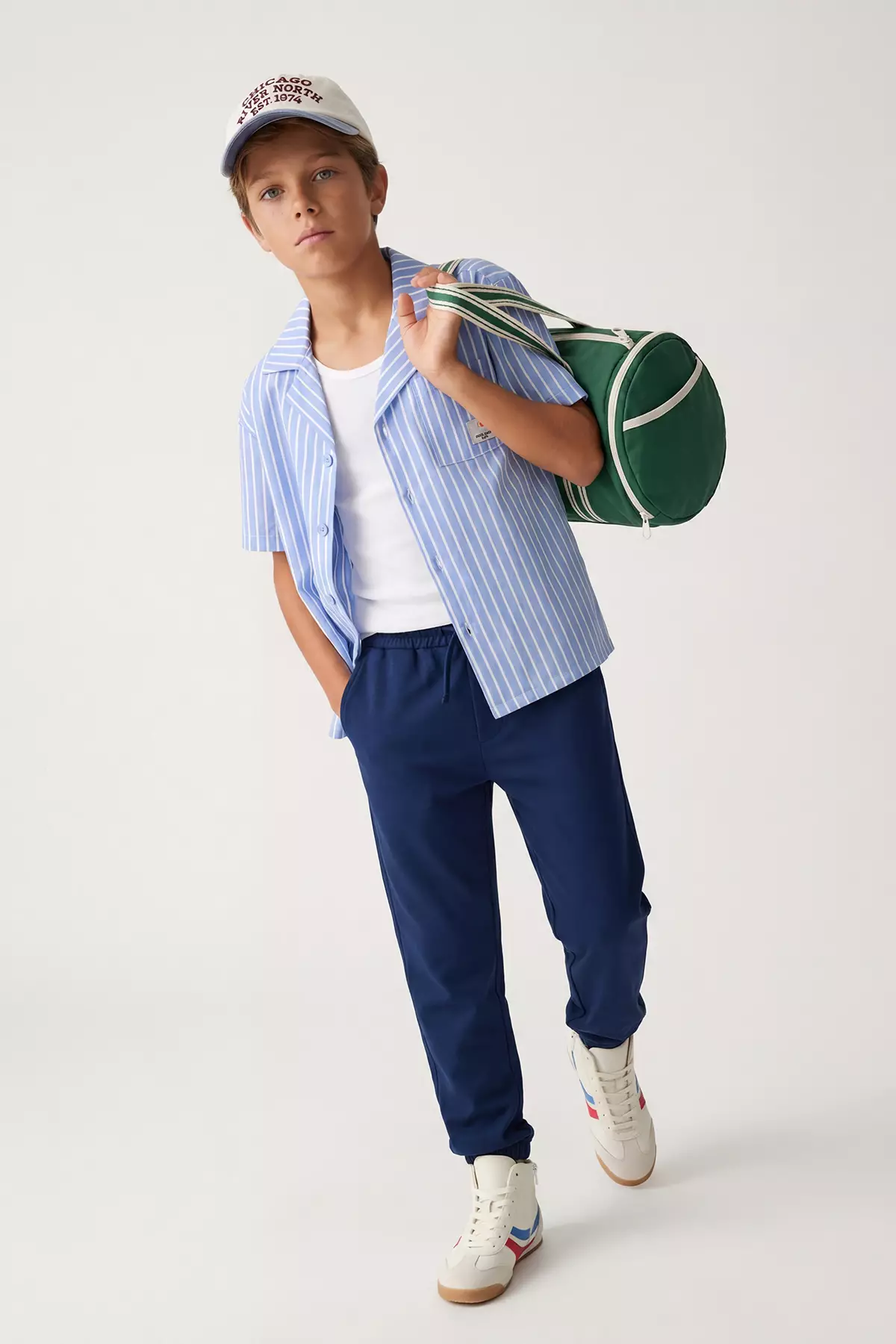 Buy Trendyol Blue Striped Woven Boys' Holiday Outfit - Top And
