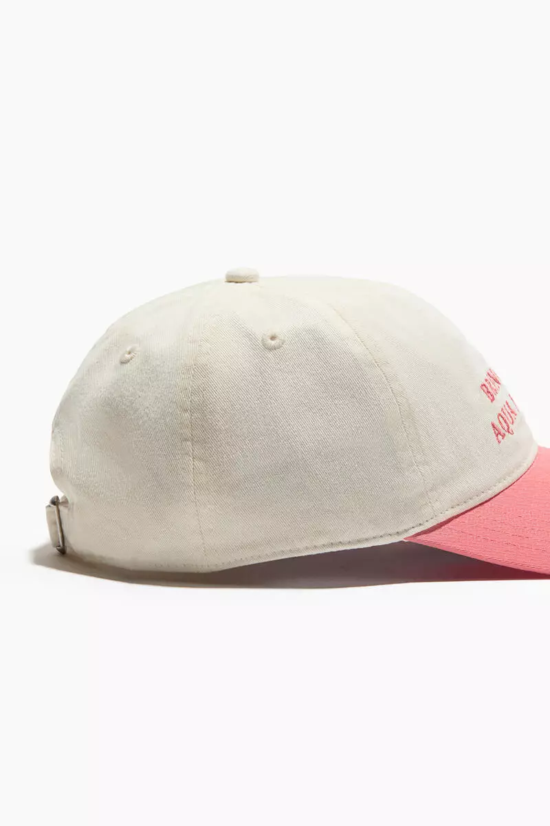 Motif-detail cotton twill cap