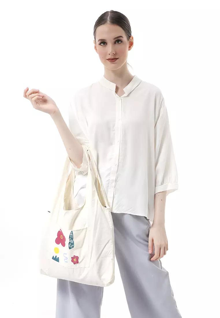 Jesika ToteBag Motif Grafik Made of High Quality Material - Bunga Merah