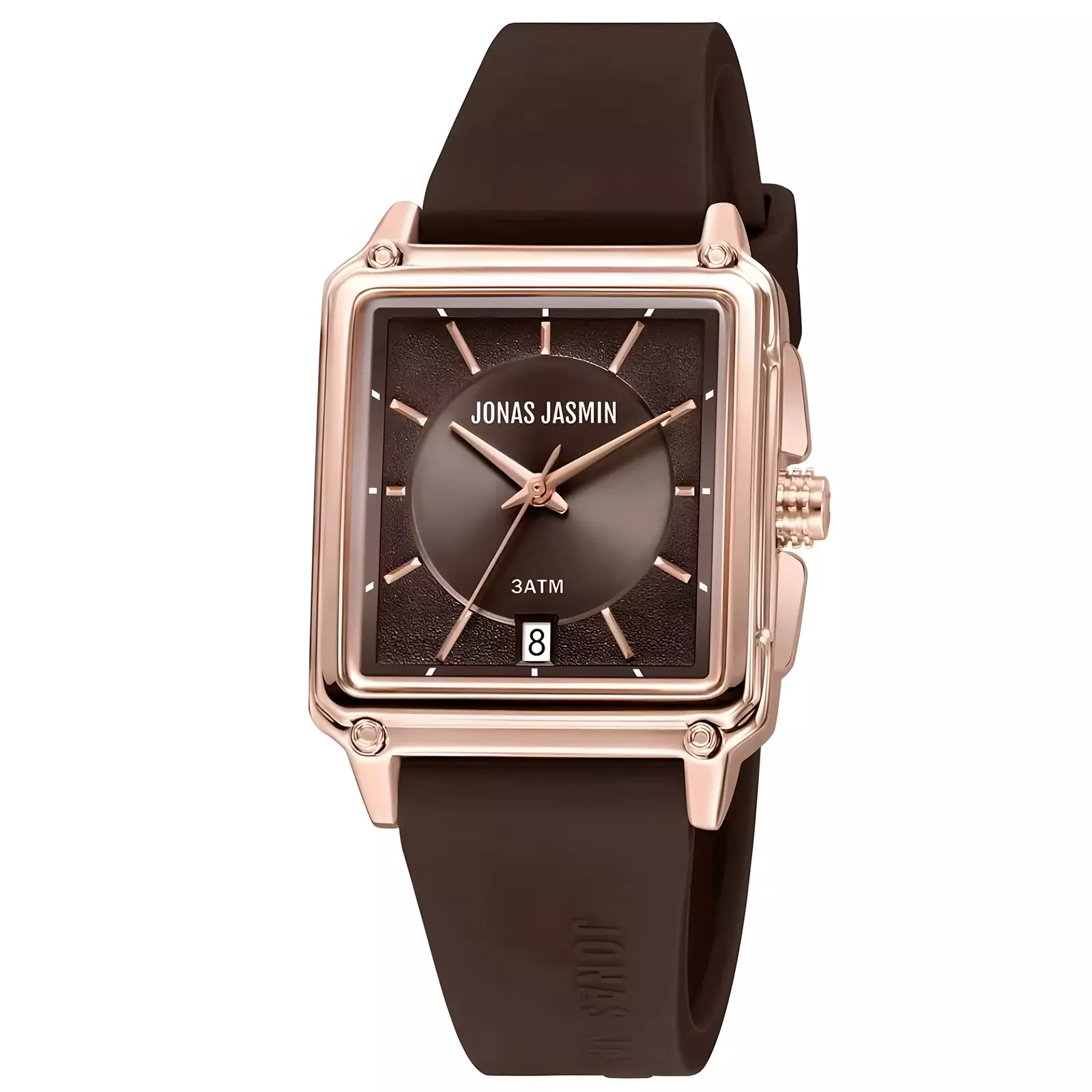 Jonas Jasmin - Jam Tangan Analog Wanita - Brown - Rubber Strap - JJ-2292L-CH