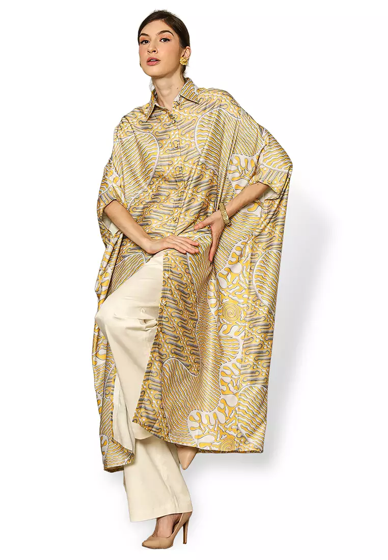 Kanzi Collared Batik Kaftan