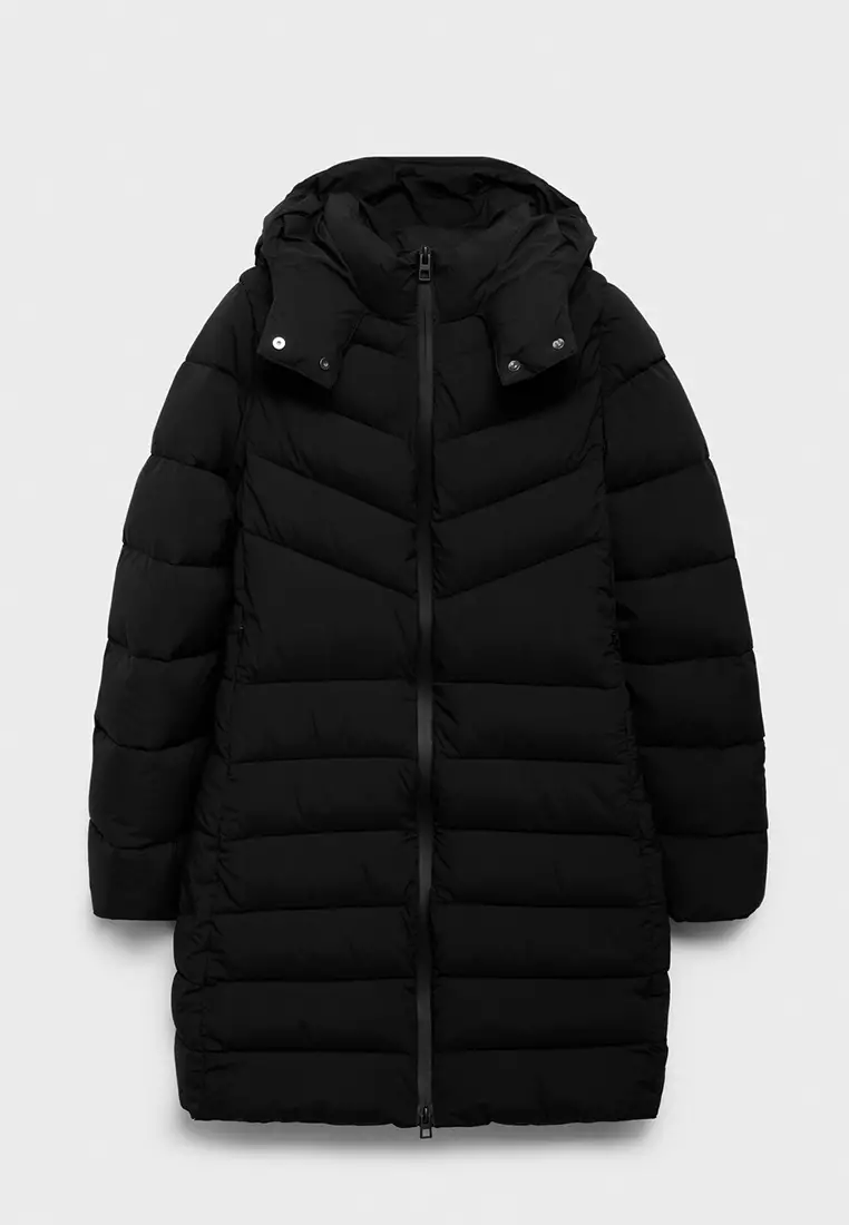 Midi Quilted Anorak with Hood