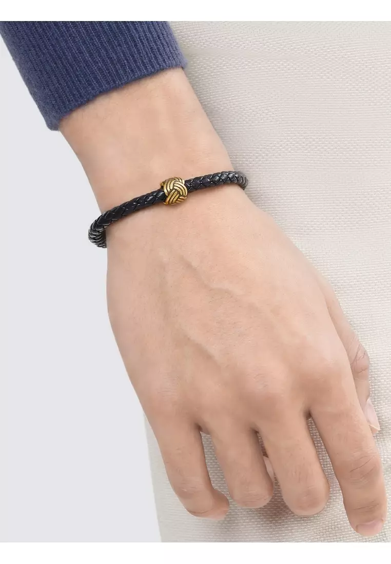 999 24K Solid Gold Noir Pineapple Knot Charm 92301C (Bracelet not included)