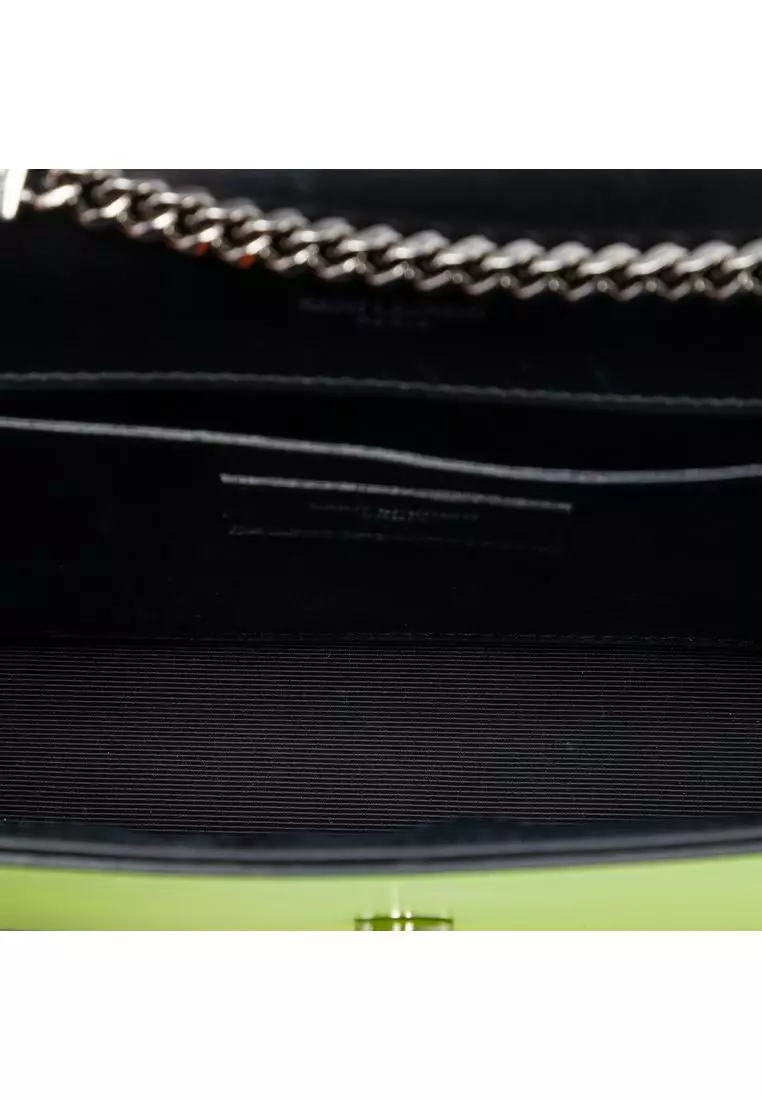 Pre-Loved Saint Laurent Small Patent Grain De Poudre Monogram Kate Crossbody