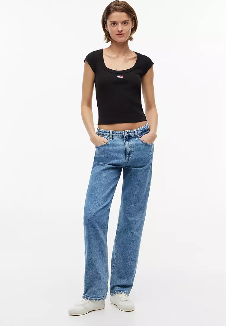 Badge Scoop Neck Slim T-Shirt - Tommy Jeans