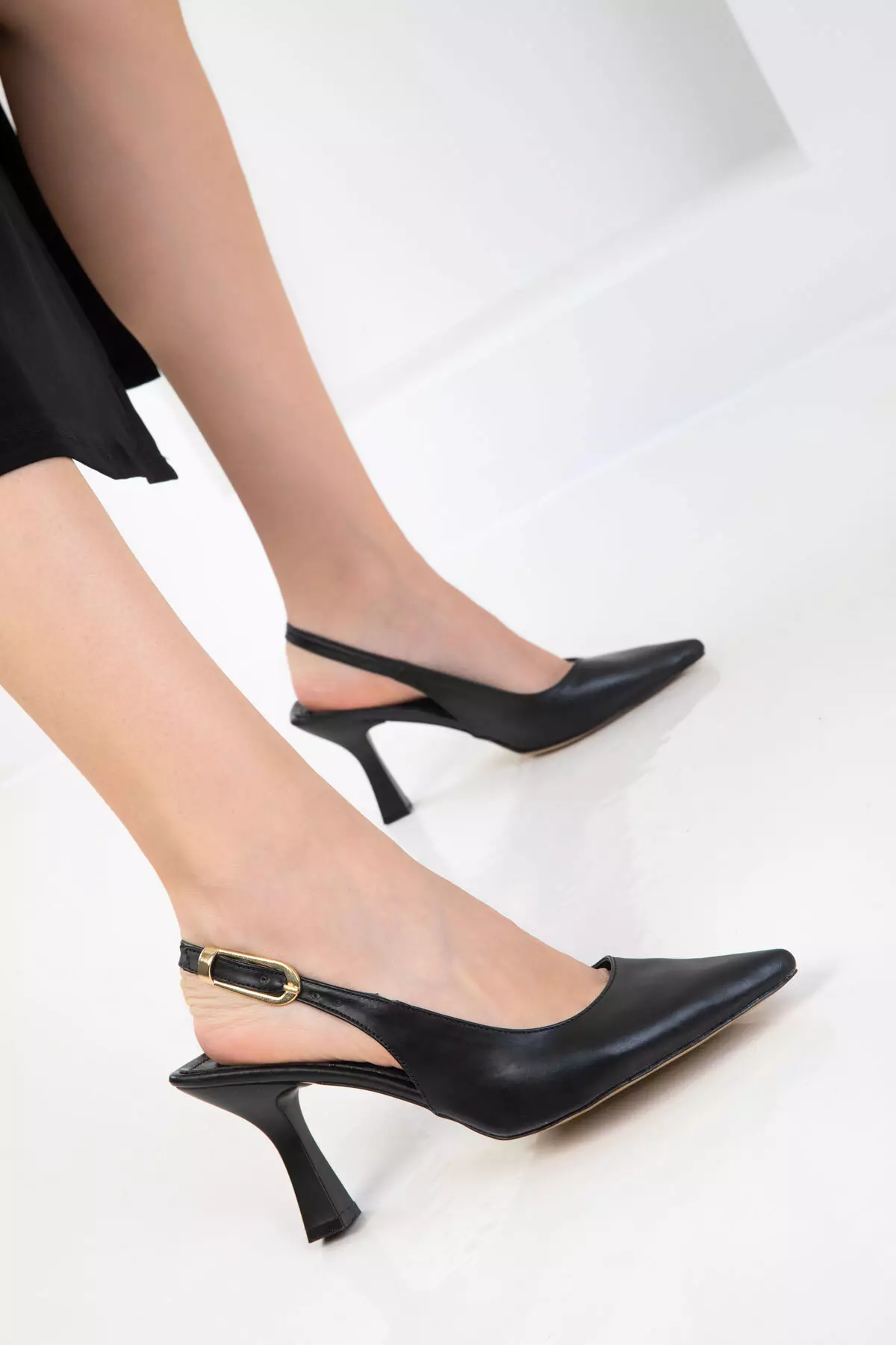 Black-Black Women's Classic Heeled Shoes 20596