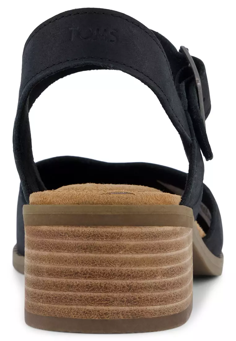 TOMS Women Jaclyn Black Leather Heels