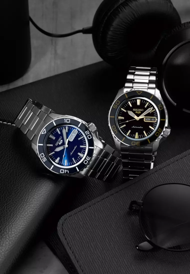 Seiko 5 Sports SKX – SNZH5 Bluetone Redux Stainless Steel Band Automatic Watch SRPK97K1