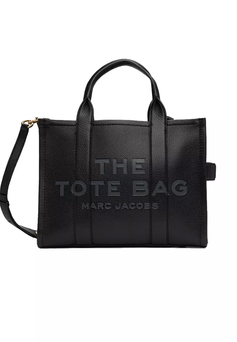 Buy Marc Jacobs MARC JACOBS The Leather Medium Tote Bag Black ...