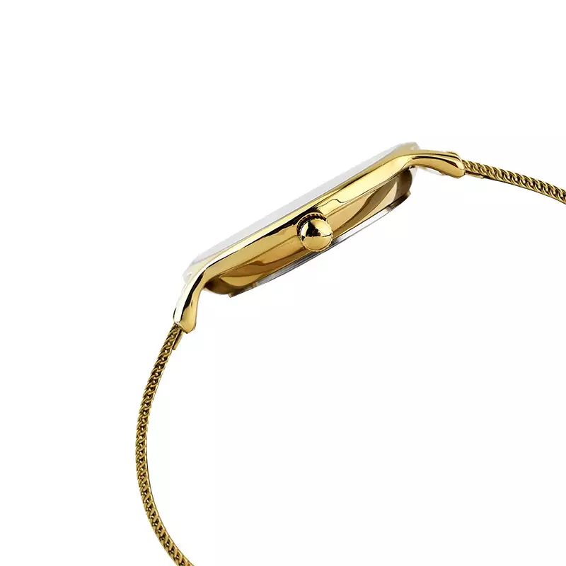 Jam Tangan Wanita Timex Transcend TW2V92800 Ladies Gold Dial Gold Mesh Strap