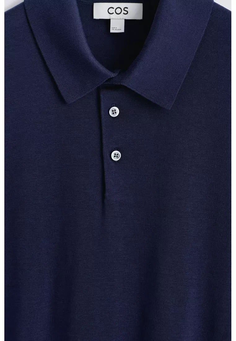 SLIM KNITTED SILK POLO SHIRT