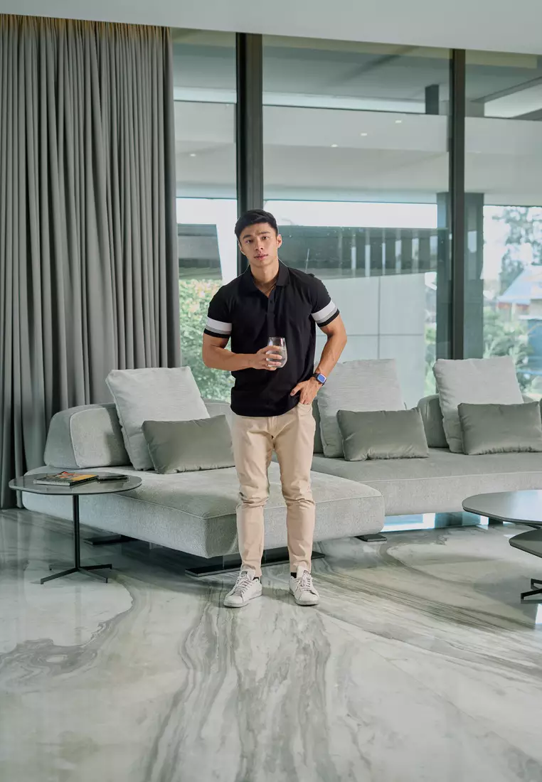 Kale Dion Black / Polo Shirt  Pria / Kaos Kerah Casual