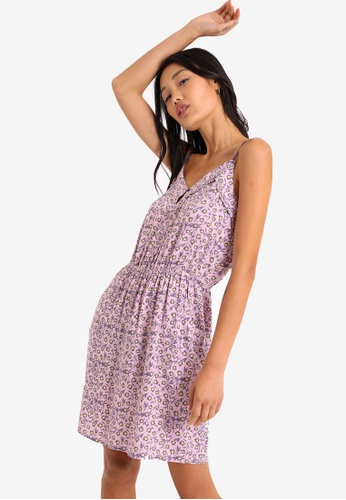 PIMKIE purple Elastic Waist Print Dress 78B1FAAD2B3F03GS_1