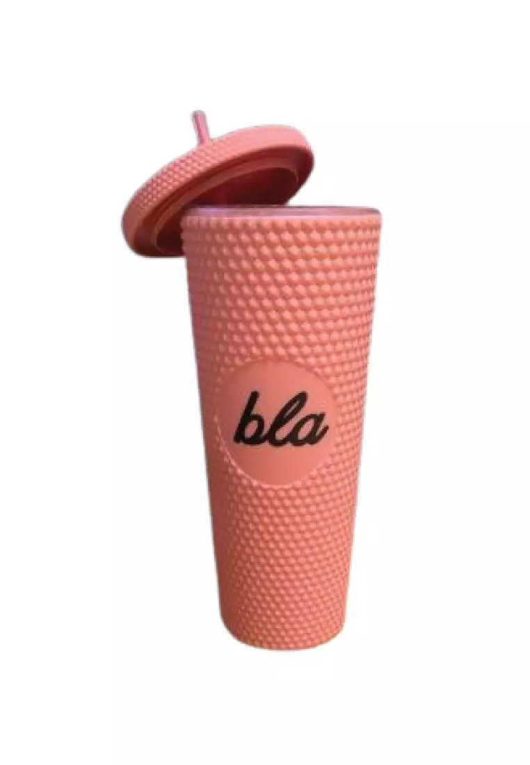 BLA Studded Tumler With Straw BPA Free Water Bottle Orange