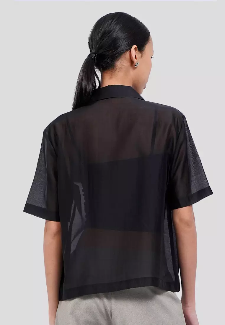 Double Breasted Sheer Blazer