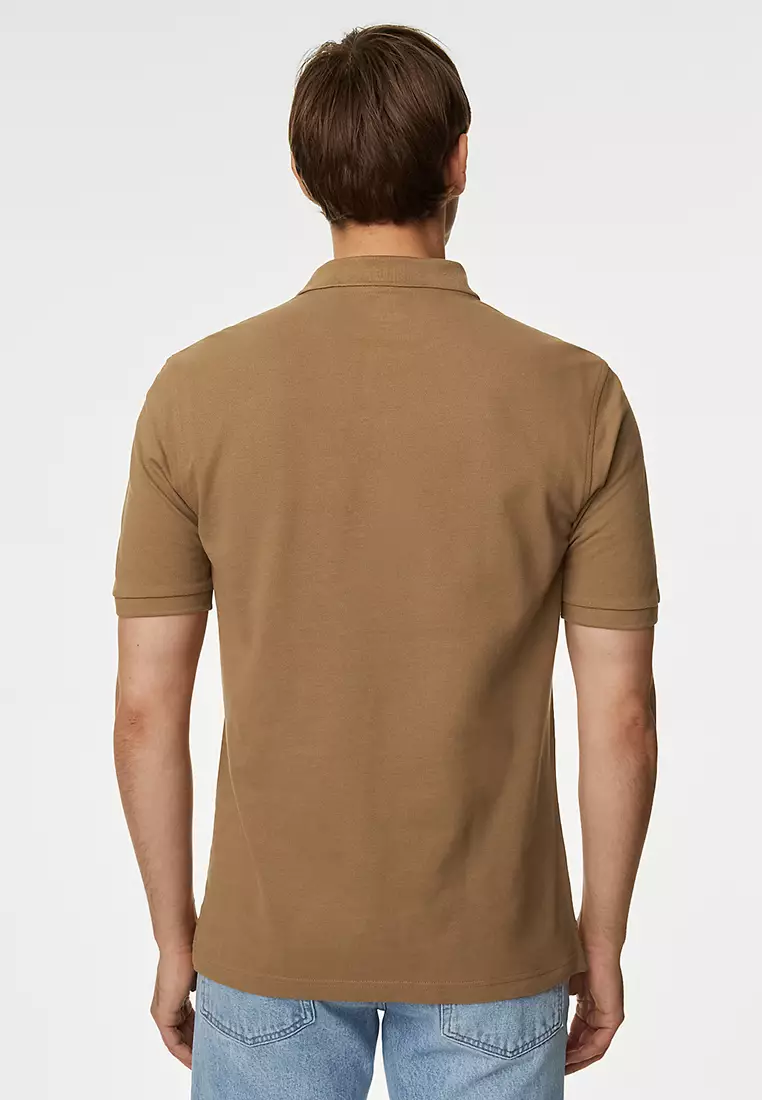 Pure Cotton Pique Polo Shirt