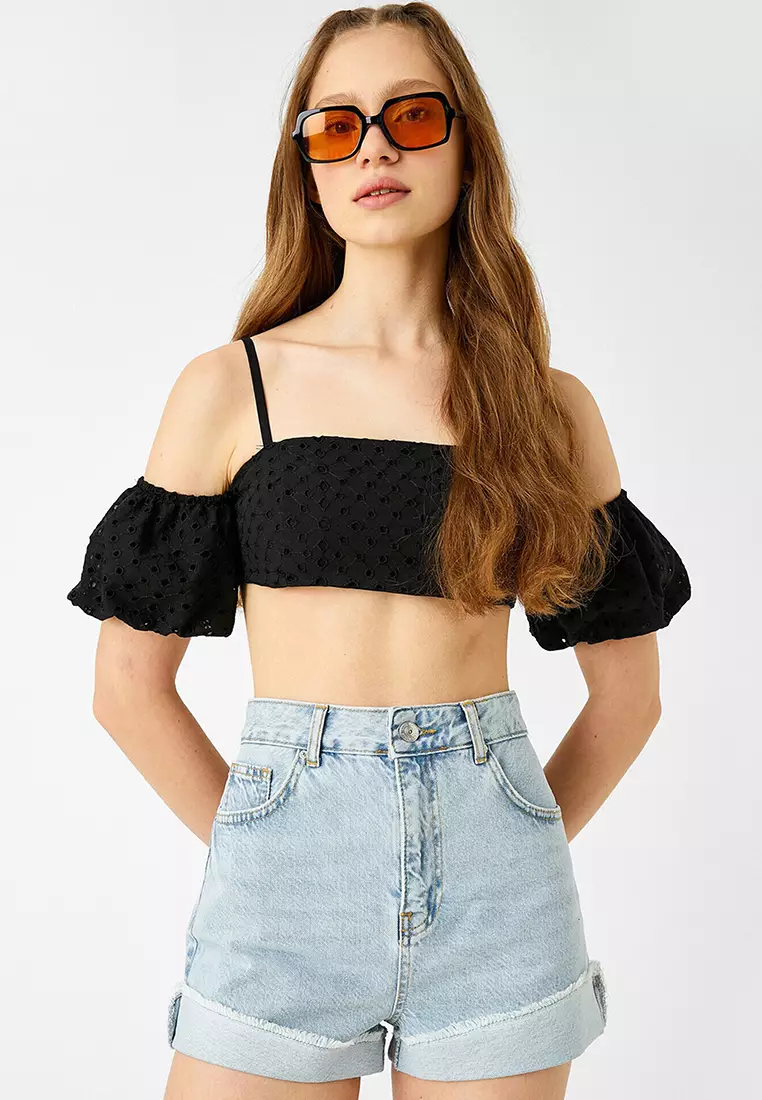 Off Shoulder Crop Top