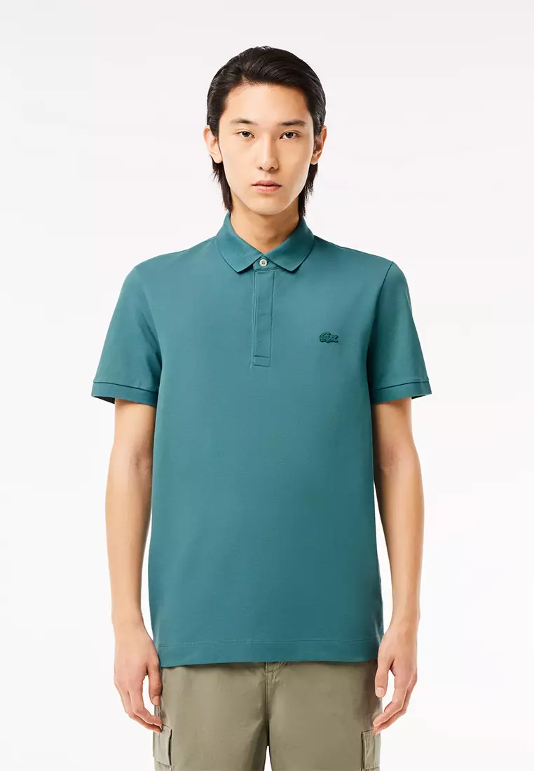 Men's lacoste paris polo shirt cheap regular fit stretch cotton piqué