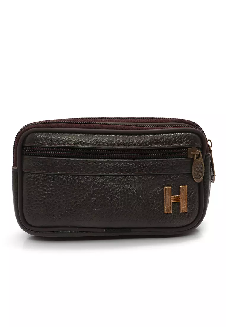 Bidely Pouch Pria Casual Large Storage Material Leather ORIGINAL - Brown