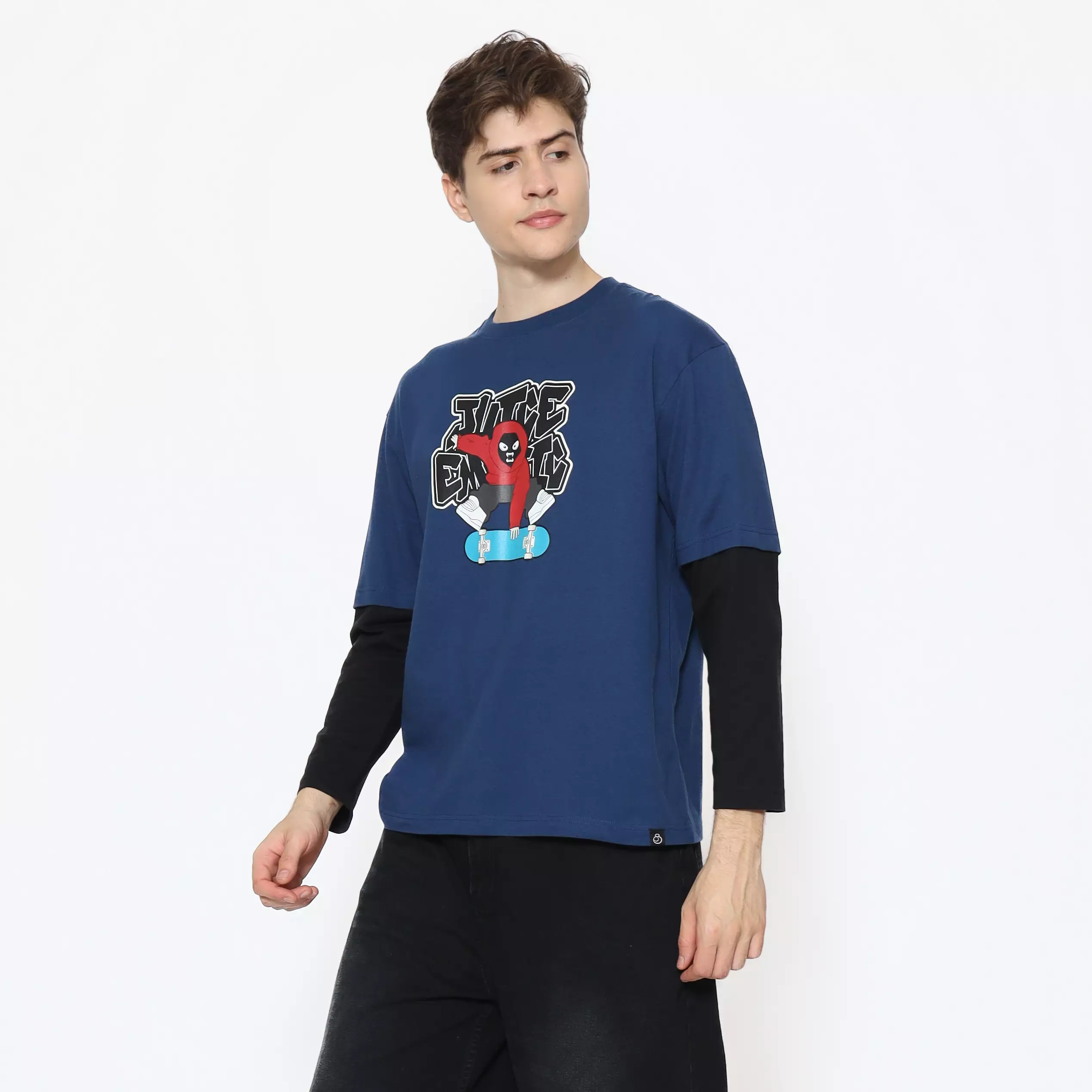 Juice Ematic Kaos Lengan Panjang Pria Vize Oversize Men Long Tee Planet Surf