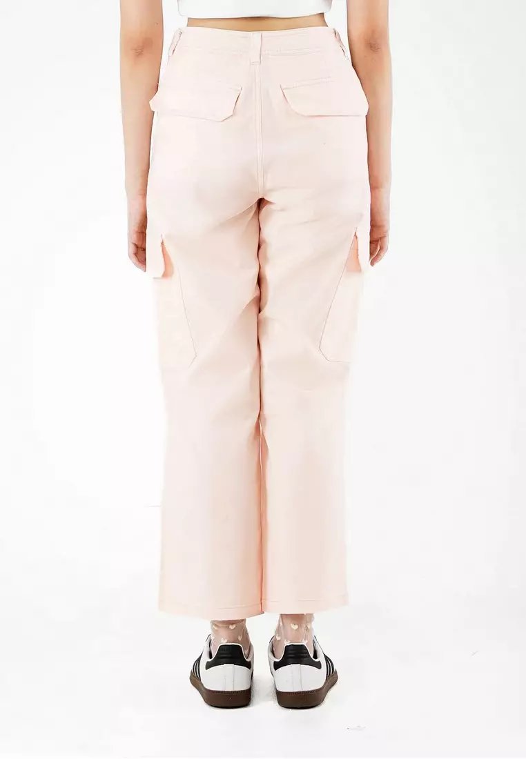 3Second Women's Cargo Pants Tasya High Waist Cotton Stretch C080823