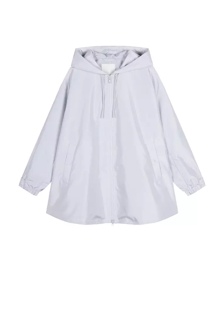 Loose hooded short windbreaker