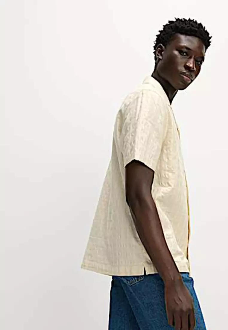 Cotton Rich Seersucker Check Shirt