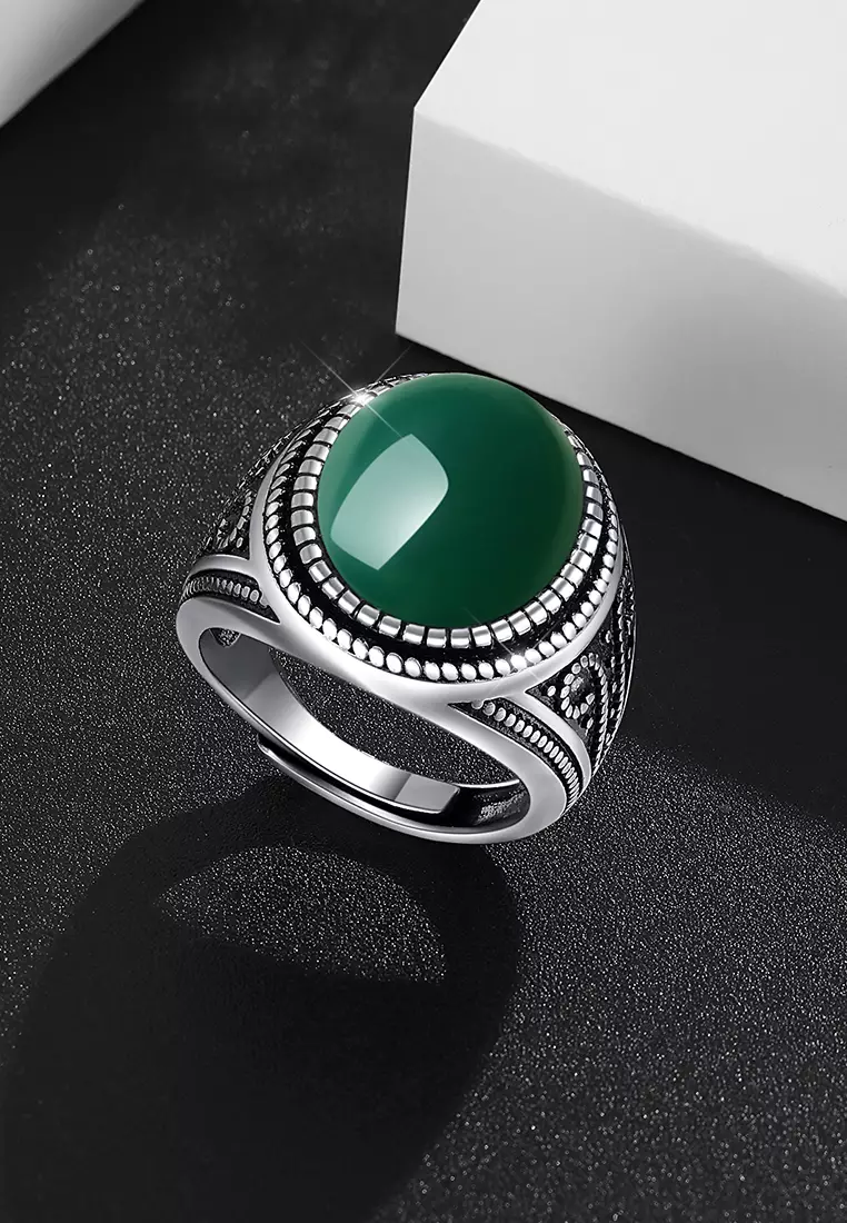 Cincin Pria Original Blue Zircon High Quality Ring 100% Asli Cincin Fashion Cincin Pasangan Cowok Pria