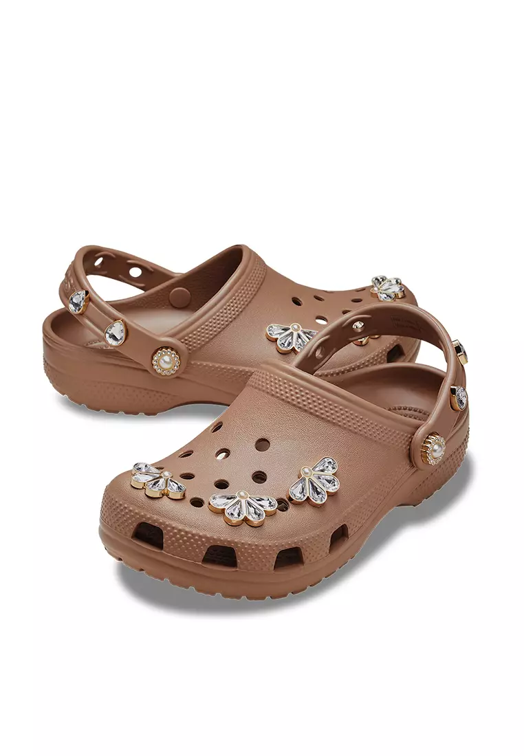 Crocs Kids Classic Pinnacle Embellishment Clog - Latte