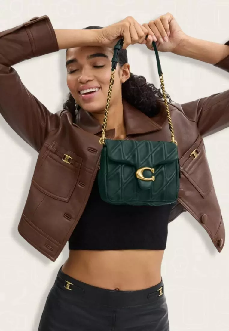 Coach Times Square Tabby Shoulder Bag 17 With Quilting Forest
