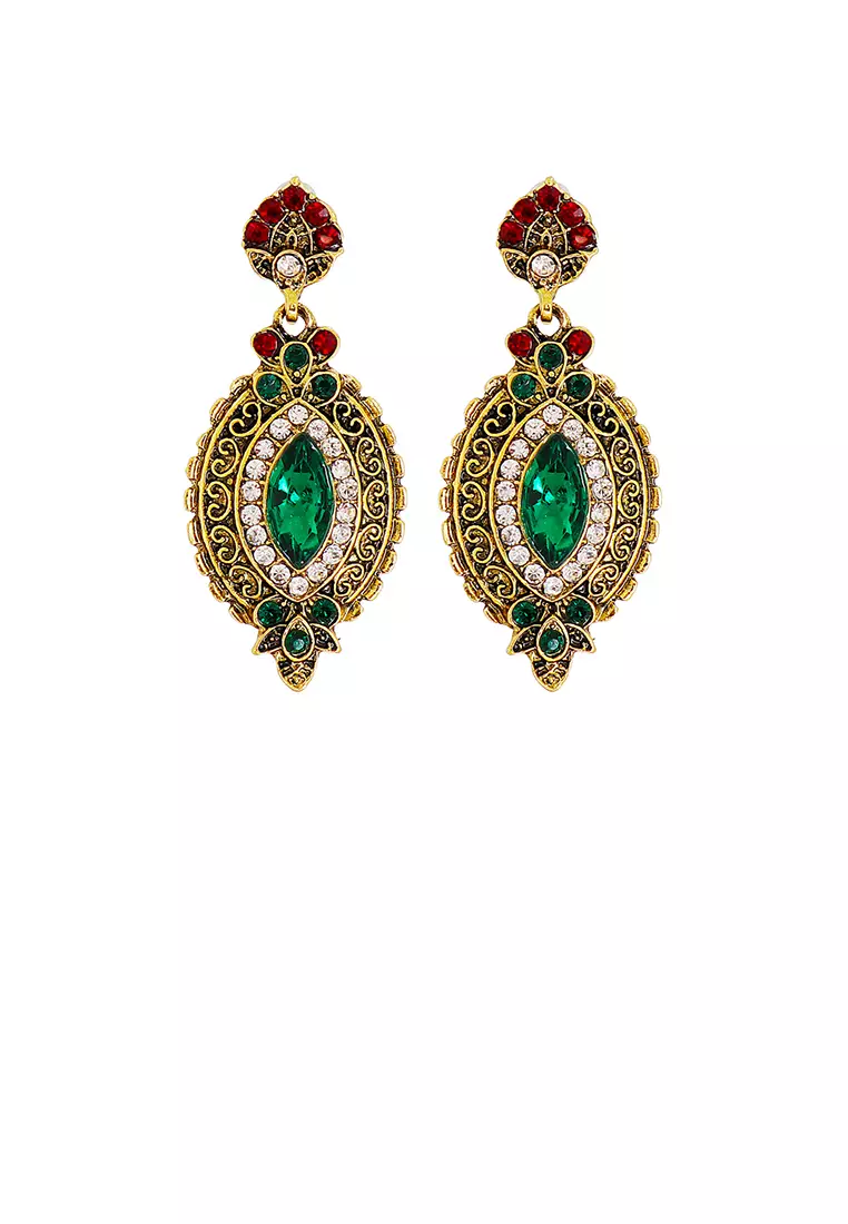Buy Glamorousky Fashion Vintage Plated Gold Pattern Water Drop