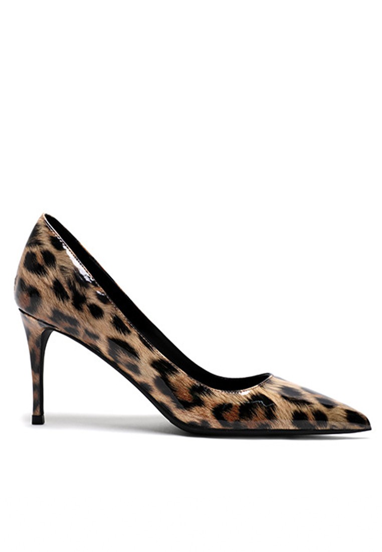 8CM Leopard Patent Pointed High Heel Shoes HZL180