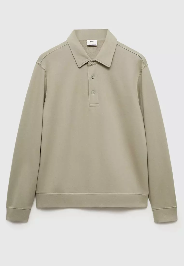 Polo Neck Sweatshirt Men Mango Polo Pullover Polo Sweatshirt With