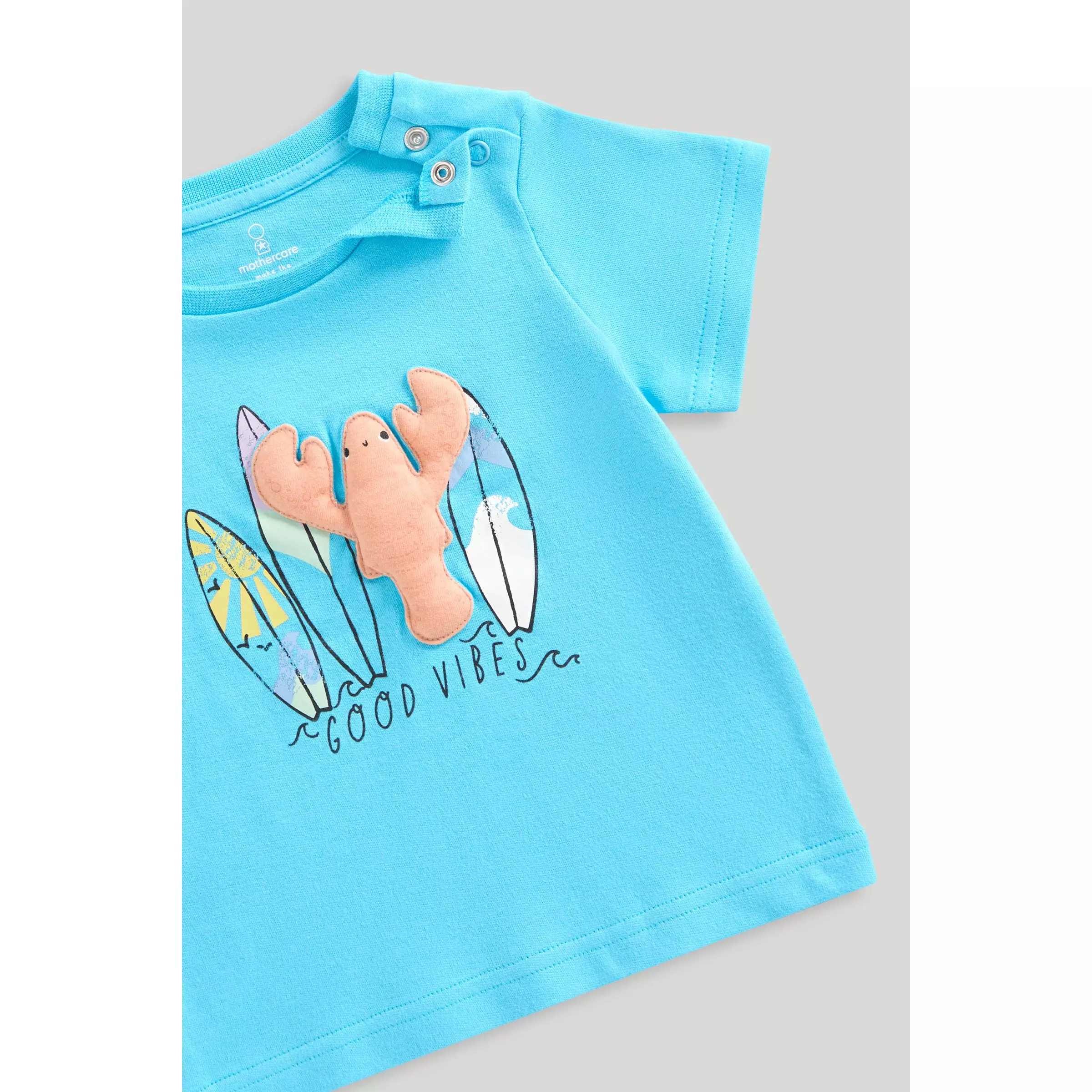 Mothercare Blue Good Vibes T-Shirt - Kaos Bayi Laki-laki (Biru)
