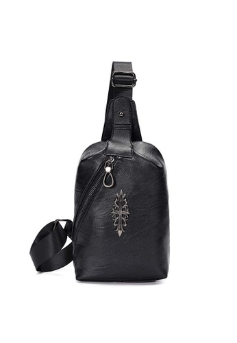 Lara black Men's Fashionable Leather Shoulder Bag Sling Bag Chest Bag - Black D47A4AC35B96F6GS_1