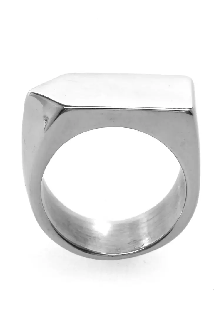 Daisy Aksesoris Fashion Pria Wanita CIncin Uniqe Design Material Titanium ORIGINAL - Silver Glossy