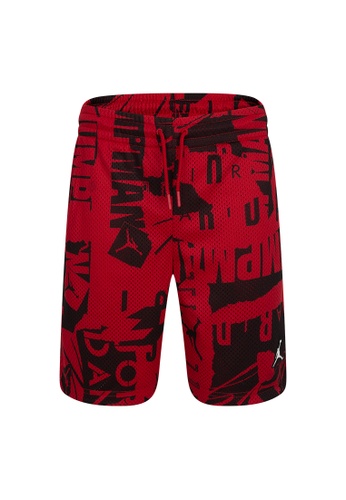 Jordan red Jordan Boy's Jumpman Printed Mesh Shorts - Gym Red 95E0AKA7B99C7FGS_1