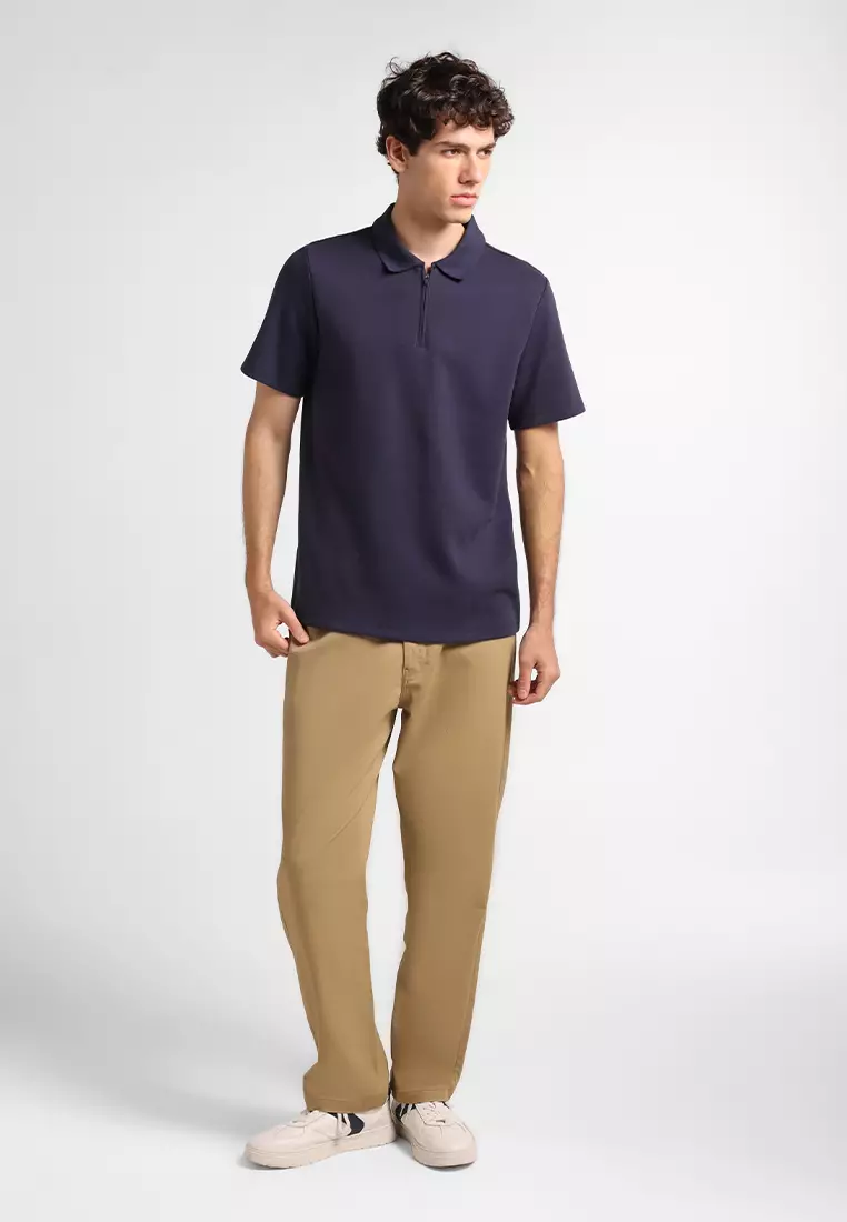 MANZONE - Polo Shirt Lengan Pendek Pria Grim 2 Slim Fit - Navy