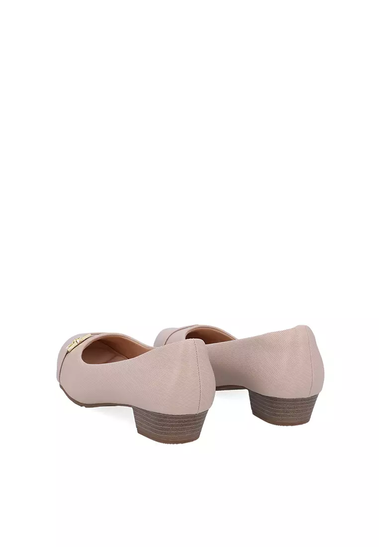 Beige  Amara Buckle Strap Pumps